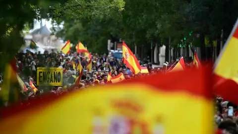Imagen de la concentración en Madrid contra la amnistía Imagen de la concentración en Madrid contra la amnistía
