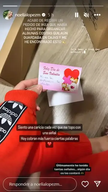 Storie de Noelia López en su Instagram Storie de Noelia López en su Instagram