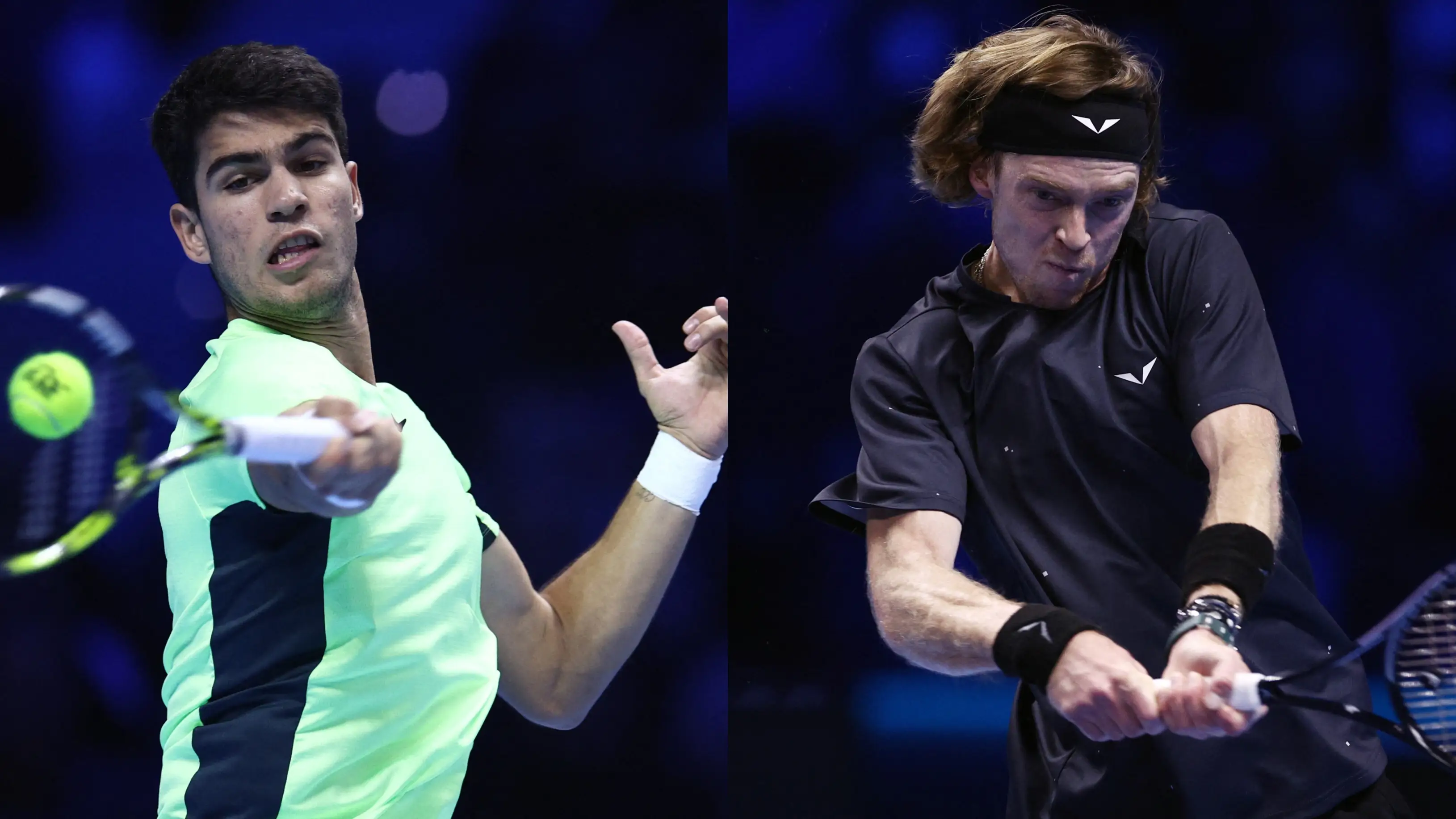 Carlos Alcaraz y Andrey Rublev, en las ATP Finals de Turín Carlos Alcaraz y Andrey Rublev, en las ATP Finals de Turín