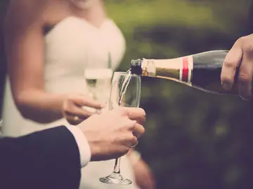 Novia brindando en su boda Novia brindando en su boda