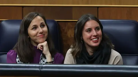 La ministra de Derechos Sociales en funciones, Ione Belarra, y la ministra de Igualdad en funciones, Irene Montero La ministra de Derechos Sociales en funciones, Ione Belarra, y la ministra de Igualdad en funciones, Irene Montero