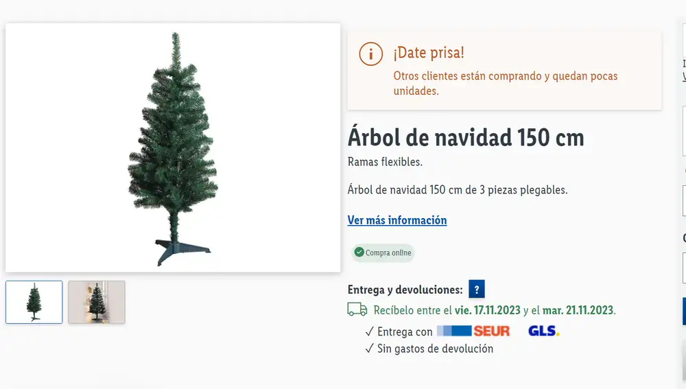 Árbol de Navidad artificial