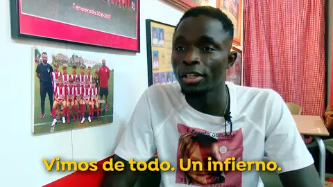 Younousse Diop atendiendo a Antena 3 Deportes Younousse Diop atendiendo a Antena 3 Deportes