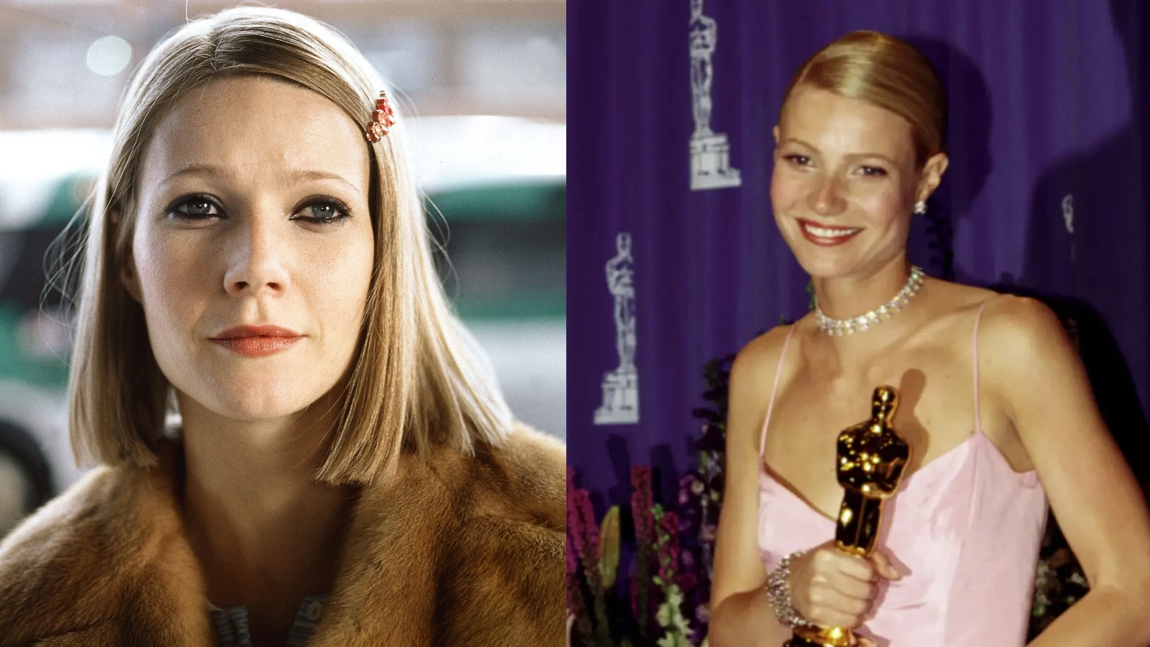 Gwyneth Paltrow como Margot Tenenbaum y en los Oscar de 1999 Gwyneth Paltrow como Margot Tenenbaum y en los Oscar de 1999