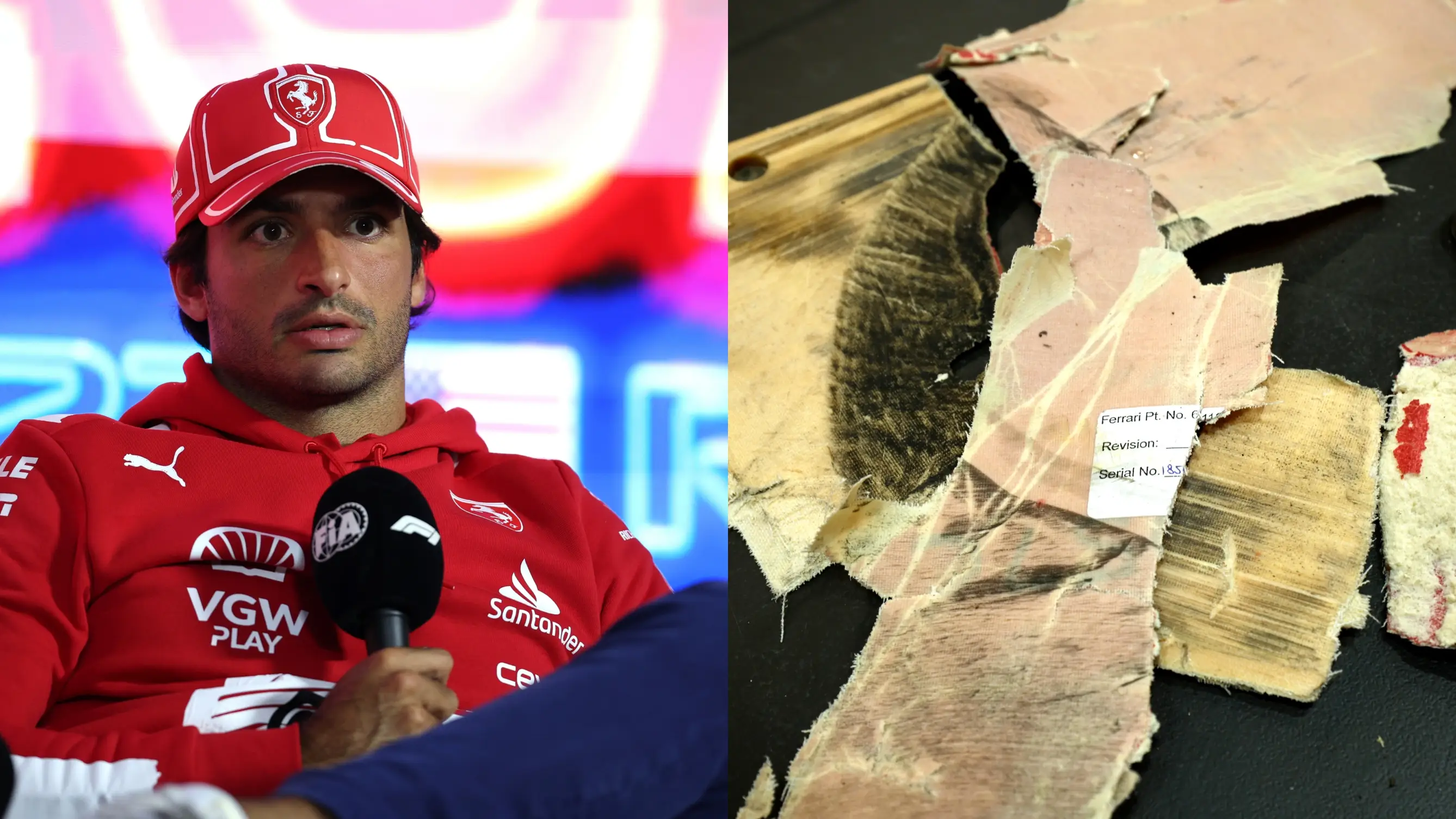 Carlos Sainz en la rueda de prensa de GP de Las Vegas/as&iacute; qued&oacute; su Ferrari en los Libres 1
