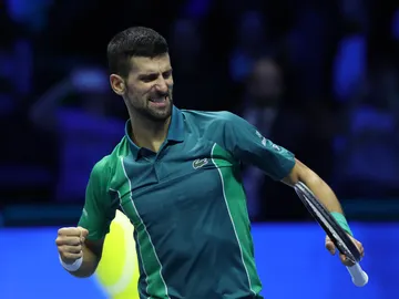 Novak Djokovic celebra en su partido ante Carlos Alcaraz Novak Djokovic celebra en su partido ante Carlos Alcaraz