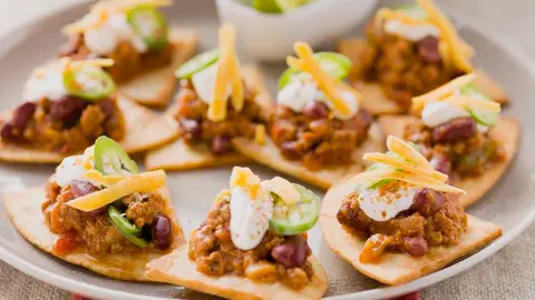 Tacos con carne y chili Tacos con carne y chili