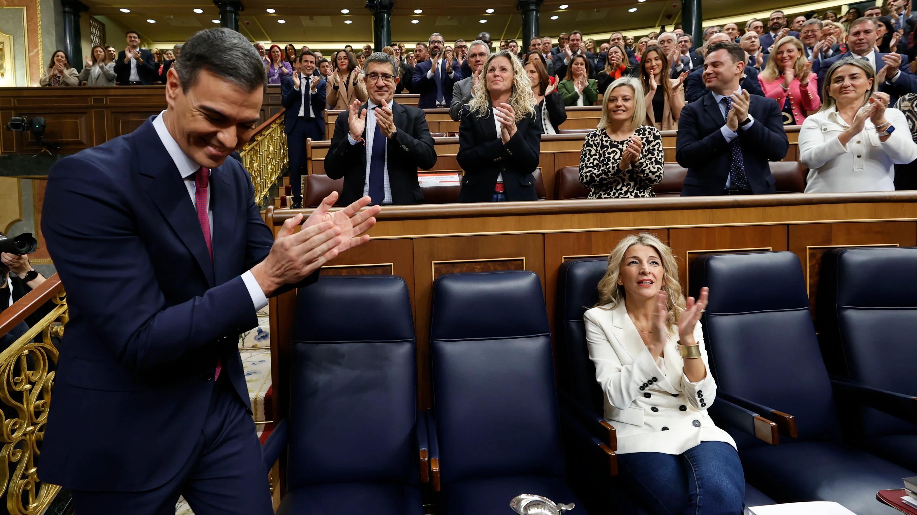 Imagen de archivo de Pedro S&aacute;nchez y Yolanda D&iacute;az
