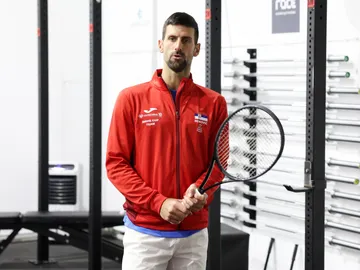 Djokovic, calentando en el Palacio de Deportes Jose Maria Martin Carpena Djokovic, calentando en el Palacio de Deportes Jose Maria Martin Carpena