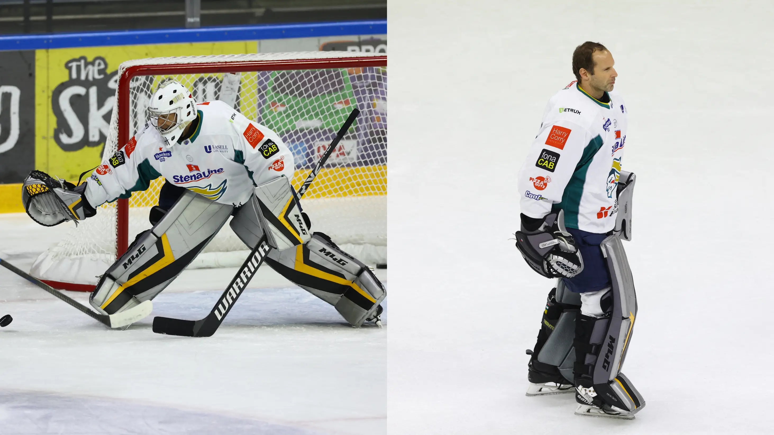 Petr Cech jugando al hockey hielo Petr Cech jugando al hockey hielo