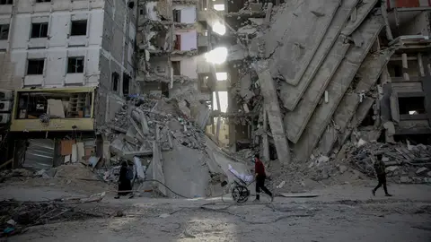 Barrio destruido en Gaza