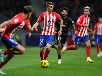 Pablo Barrios, en un partido del Atlético de Madrid Pablo Barrios, en un partido del Atlético de Madrid