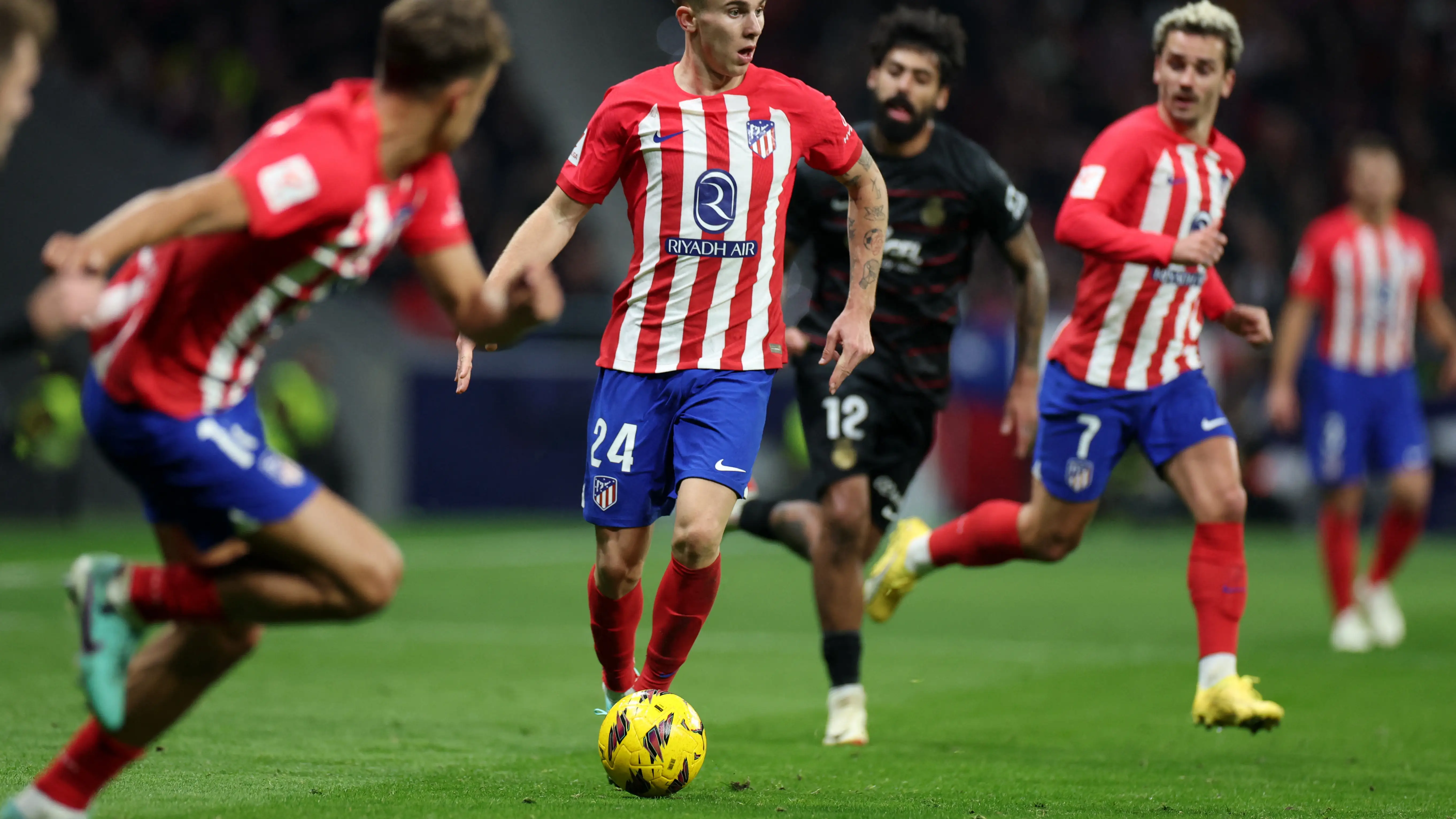 Pablo Barrios, en un partido del Atlético de Madrid Pablo Barrios, en un partido del Atlético de Madrid