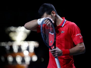 Novak Djokovic, en un partido de la Copa Davis en Málaga