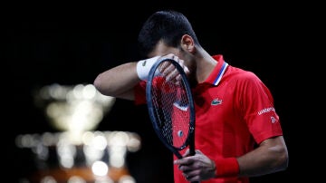 Novak Djokovic, en un partido de la Copa Davis en Málaga Novak Djokovic, en un partido de la Copa Davis en Málaga