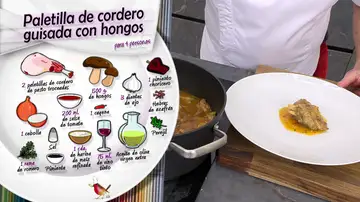 Ingredientes Paletilla de cordero guisada con hongos