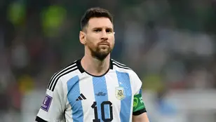 Leo Messi en un partido de Argentina en el Mundial de Catar 2022