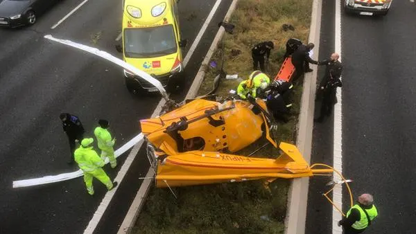 Accidente en la M-40 con un helic&oacute;ptero