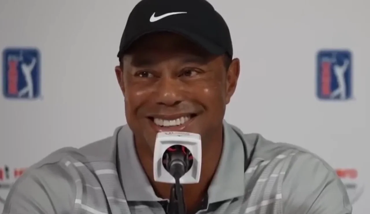 Tiger Woods en una rueda de prensa reciente