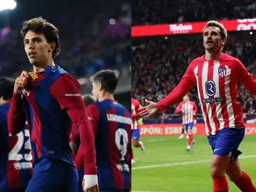 Joao Félix y Antoine Griezmann celebran sus goles ante el Porto y el Mallorca respectivamente Joao Félix y Antoine Griezmann celebran sus goles ante el Porto y el Mallorca respectivamente