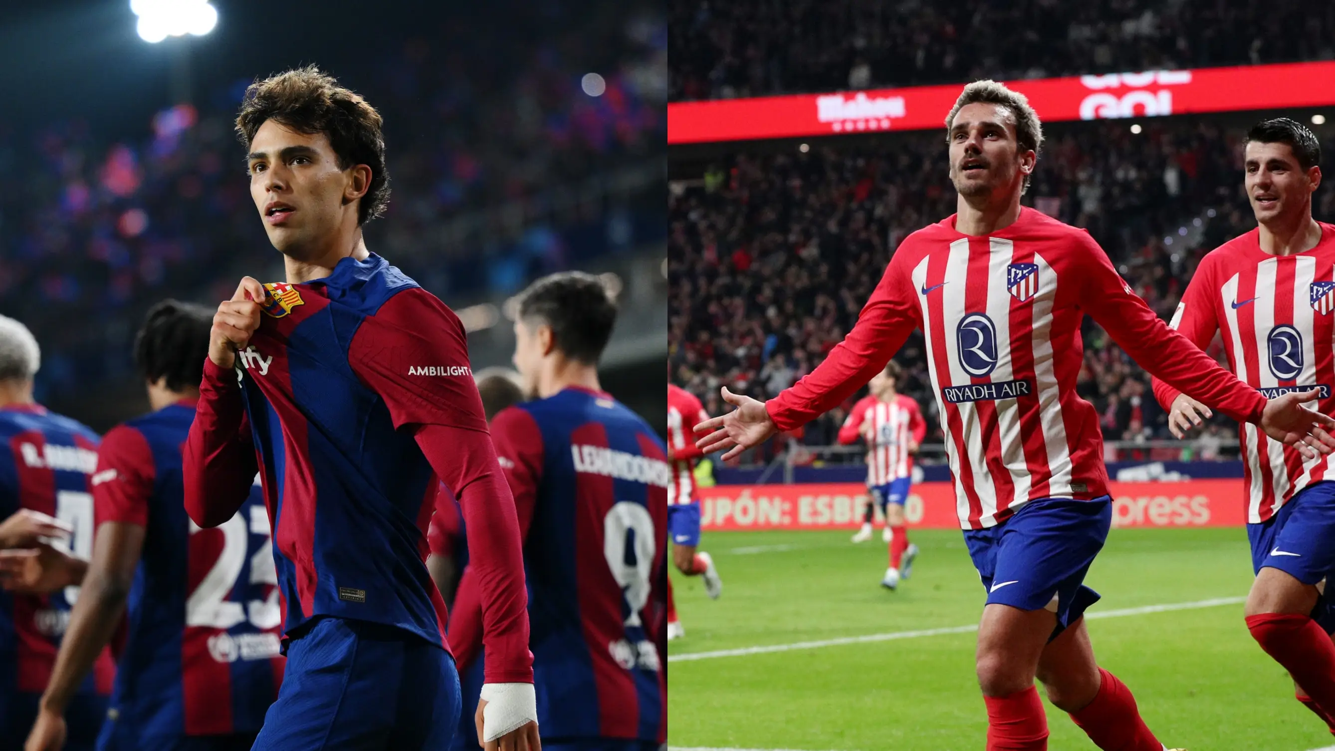 Joao Félix y Antoine Griezmann celebran sus goles ante el Porto y el Mallorca respectivamente Joao Félix y Antoine Griezmann celebran sus goles ante el Porto y el Mallorca respectivamente