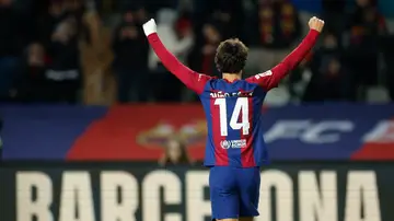Joao Félix celebra el gol ante el Atlético (1-0)