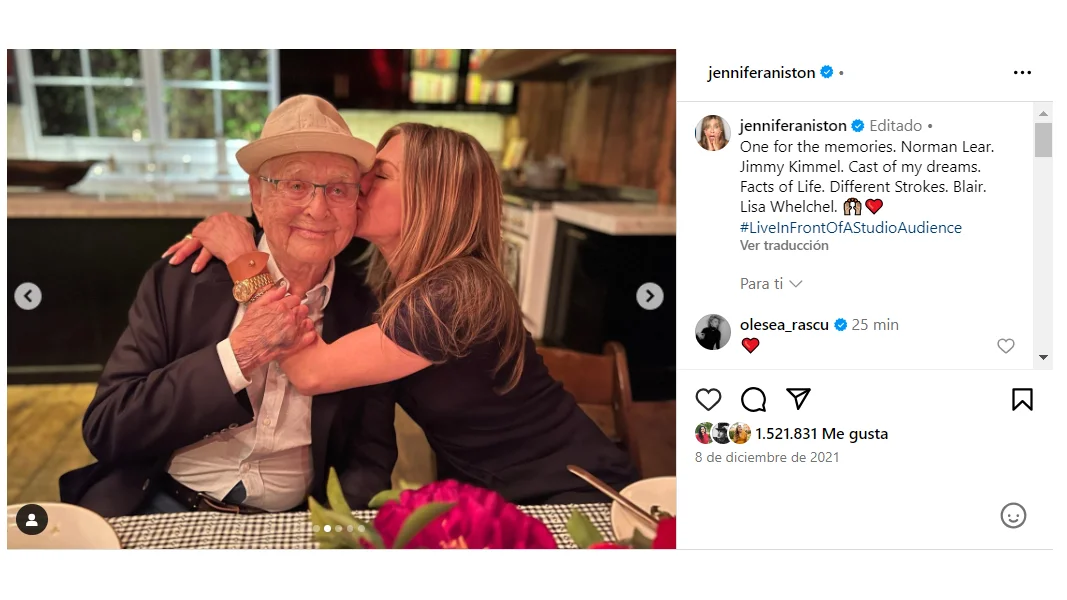 Jennifer Aniston con Norman Lear