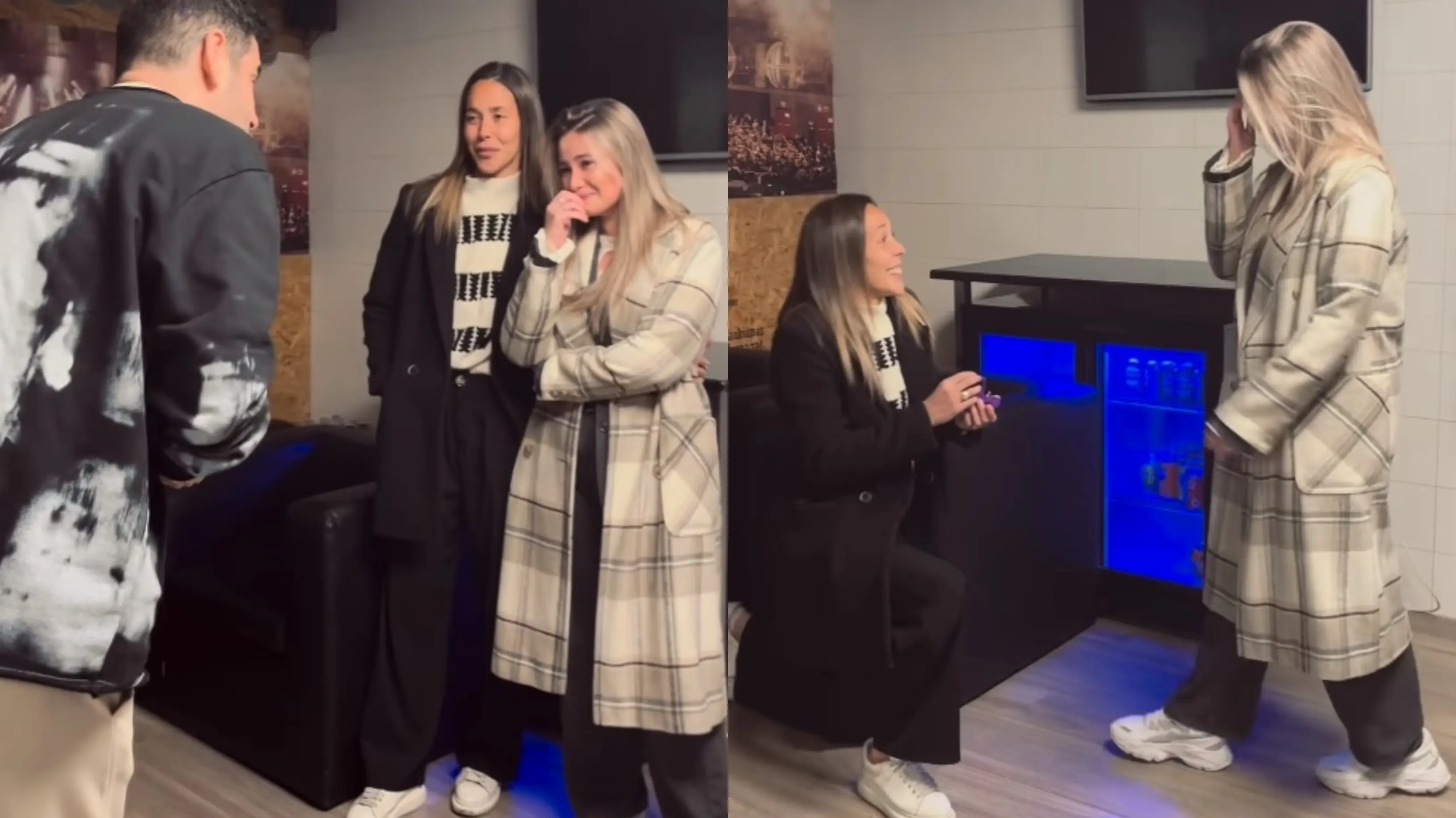 El momento en que Lola Gallardo pide matrimonio a su pareja Cristina Vicente El momento en que Lola Gallardo pide matrimonio a su pareja Cristina Vicente