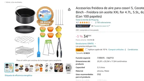 Pack de complementos para air fryer Pack de complementos para air fryer