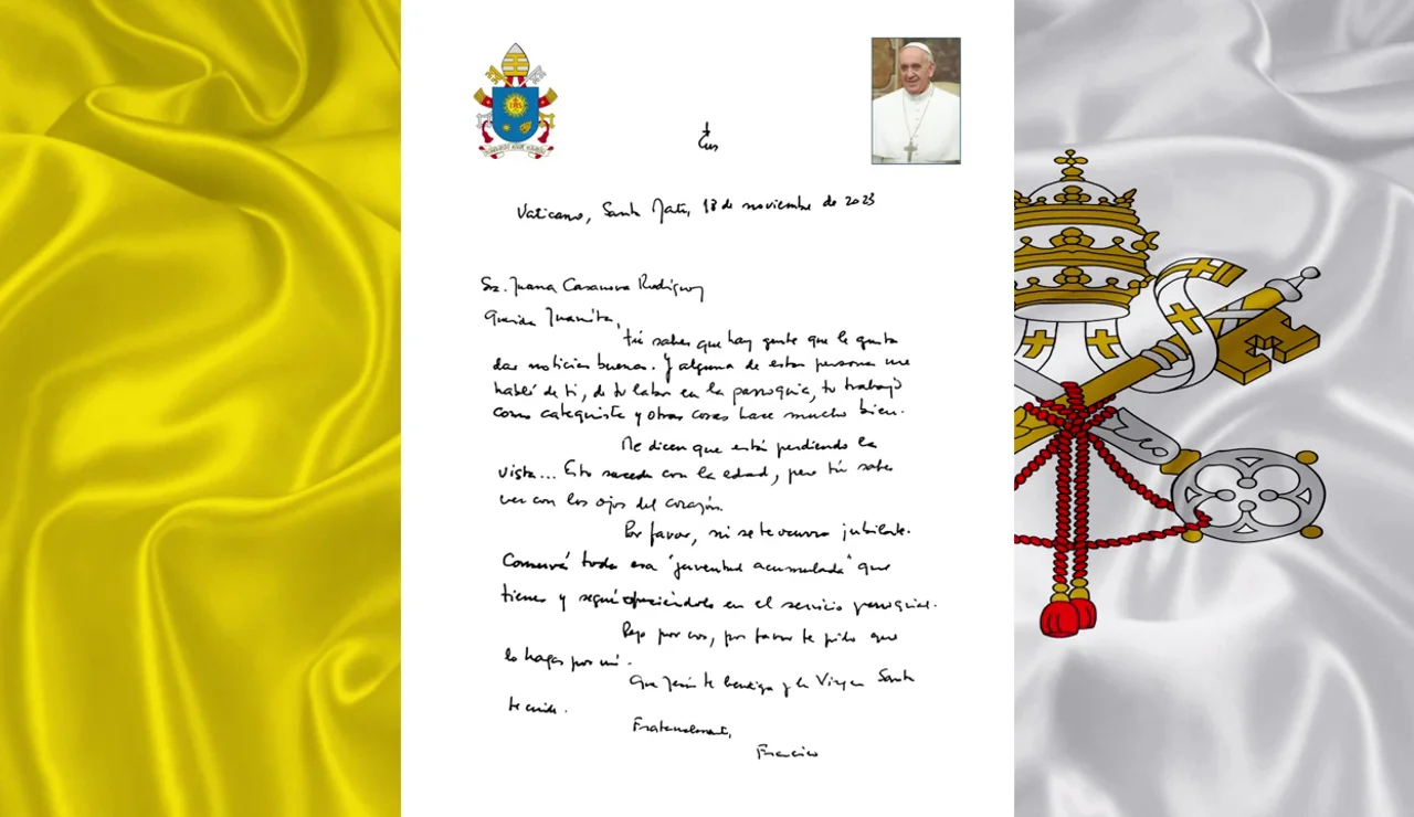 La emotiva carta del papa Francisco a una catequista ciega de 97 años de Lanzarote