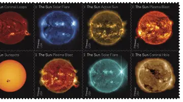 The U.S. Postal Service issued a set of stamps highlighting views of the Sun from NASA’s Solar Dynamics Observatory on June 18, 2021.