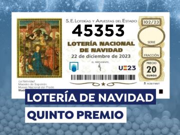 45353, segundo quinto premio de la Lotería de Navidad 2023