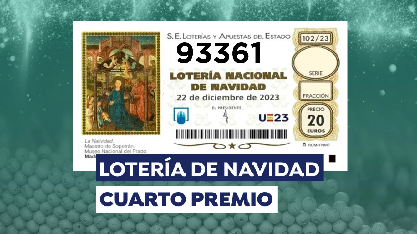 Primer cuarto premio de la Lotería de Navidad Primer cuarto premio de la Lotería de Navidad