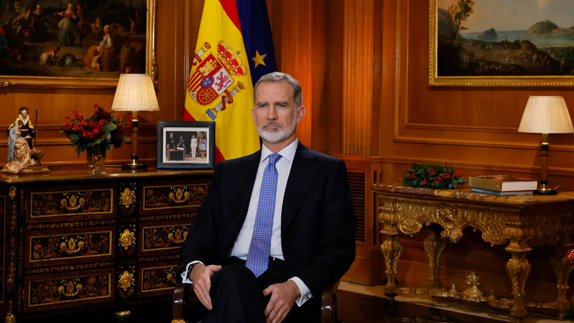 El rey Felipe VI en el mensaje de Navidad El rey Felipe VI en el mensaje de Navidad