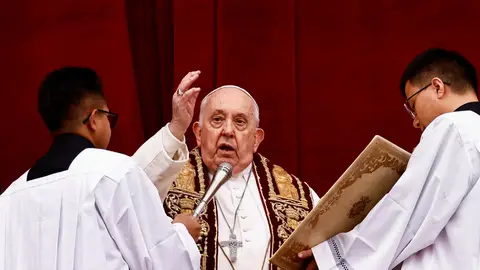 El papa Francisco durante su mensaje de Navidad El papa Francisco durante su mensaje de Navidad