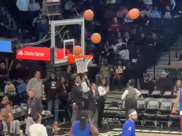 Imagen de un calentamiento de los Pistons antes del partido ante los Nets Imagen de un calentamiento de los Pistons antes del partido ante los Nets