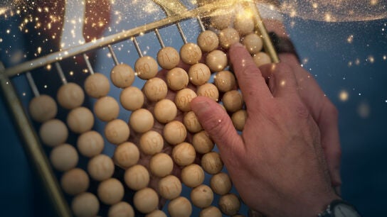 Bolas en la tabla del sorteo de Navidad