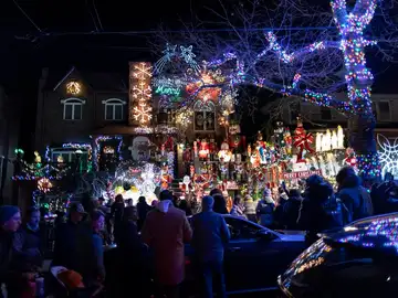 Casa en Brooklyn, barrio más alumbrado en Nueva York en Navidad Casa en Brooklyn, barrio más alumbrado en Nueva York en Navidad