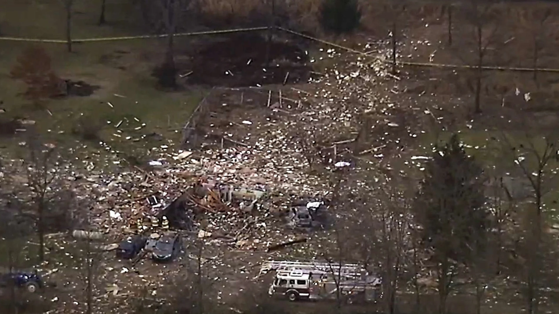 Imagen de la vivienda tras la explosión Imagen de la vivienda tras la explosión