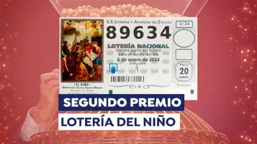 89.634, segundo premio de la Lotería del Niño 2024