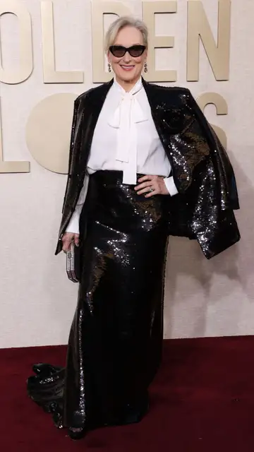 Meryl Streep, con camisa con lazada de Valentino Meryl Streep, con camisa con lazada de Valentino