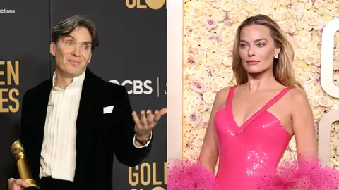 Cilliam Murphy (Oppenheimer) y Margot Robbie (Barbie) en Los Globos de Oro Cilliam Murphy (Oppenheimer) y Margot Robbie (Barbie) en Los Globos de Oro