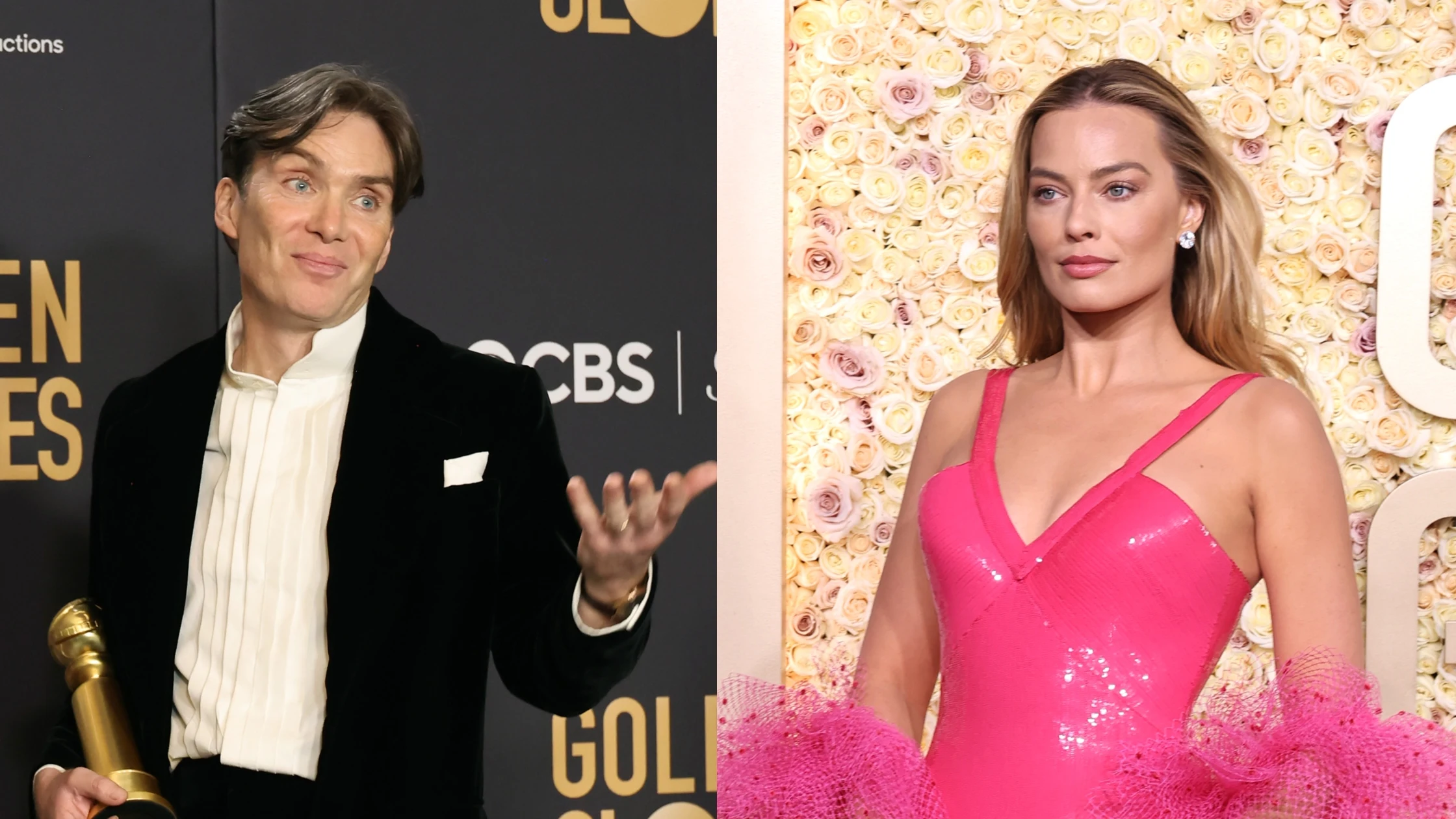 Cilliam Murphy (Oppenheimer) y Margot Robbie (Barbie) en Los Globos de Oro Cilliam Murphy (Oppenheimer) y Margot Robbie (Barbie) en Los Globos de Oro