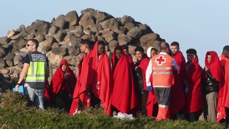 Migrantes en su llegada a Canarias