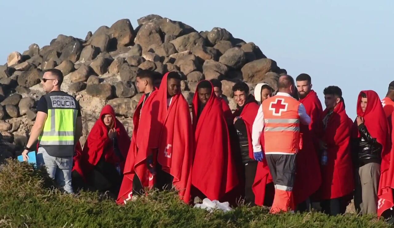 Migrantes en su llegada a Canarias
