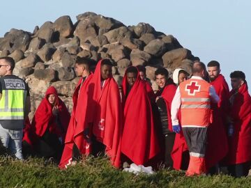 Migrantes en su llegada a Canarias