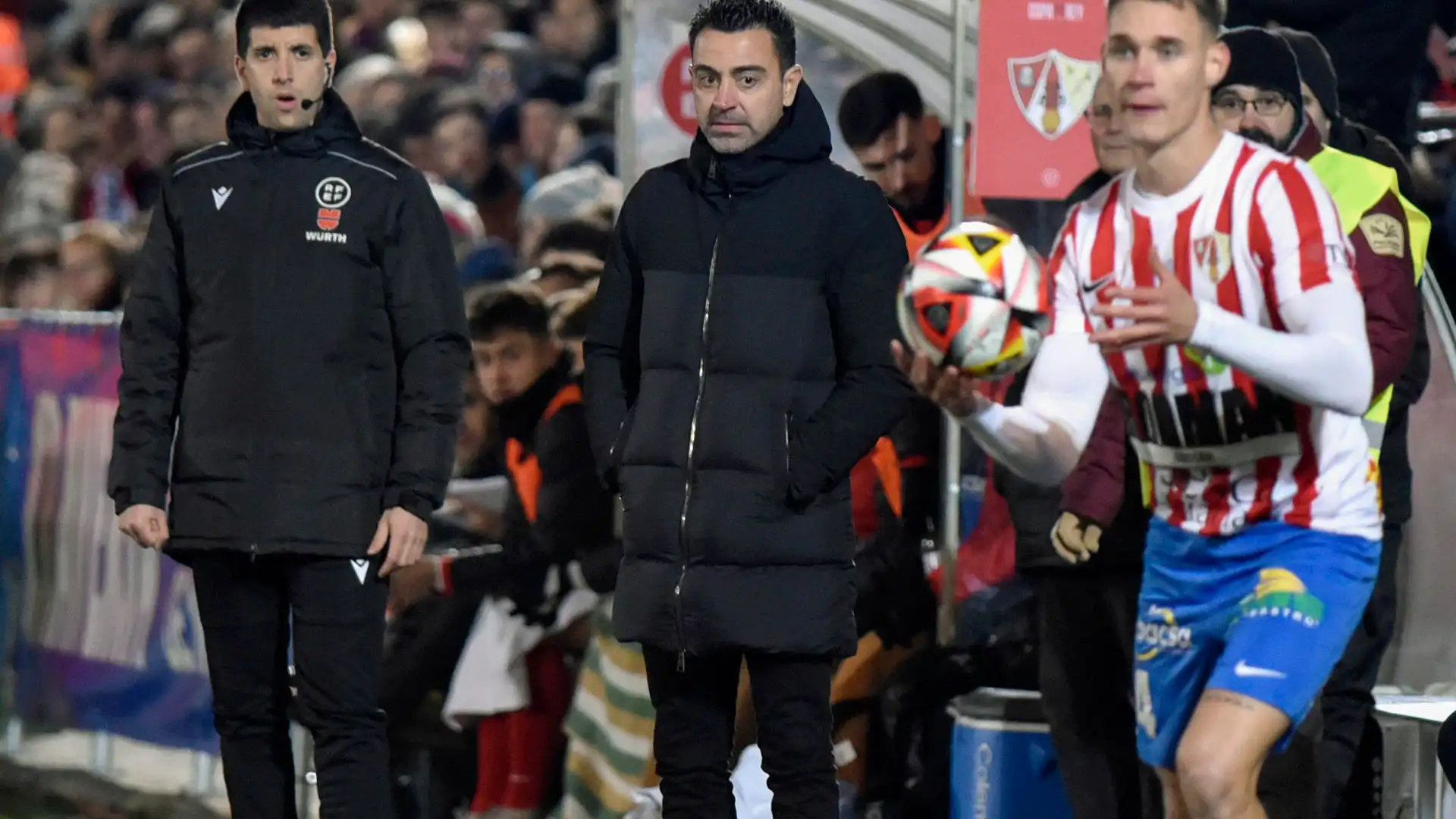 Xavi en el partido contra el Barbastro