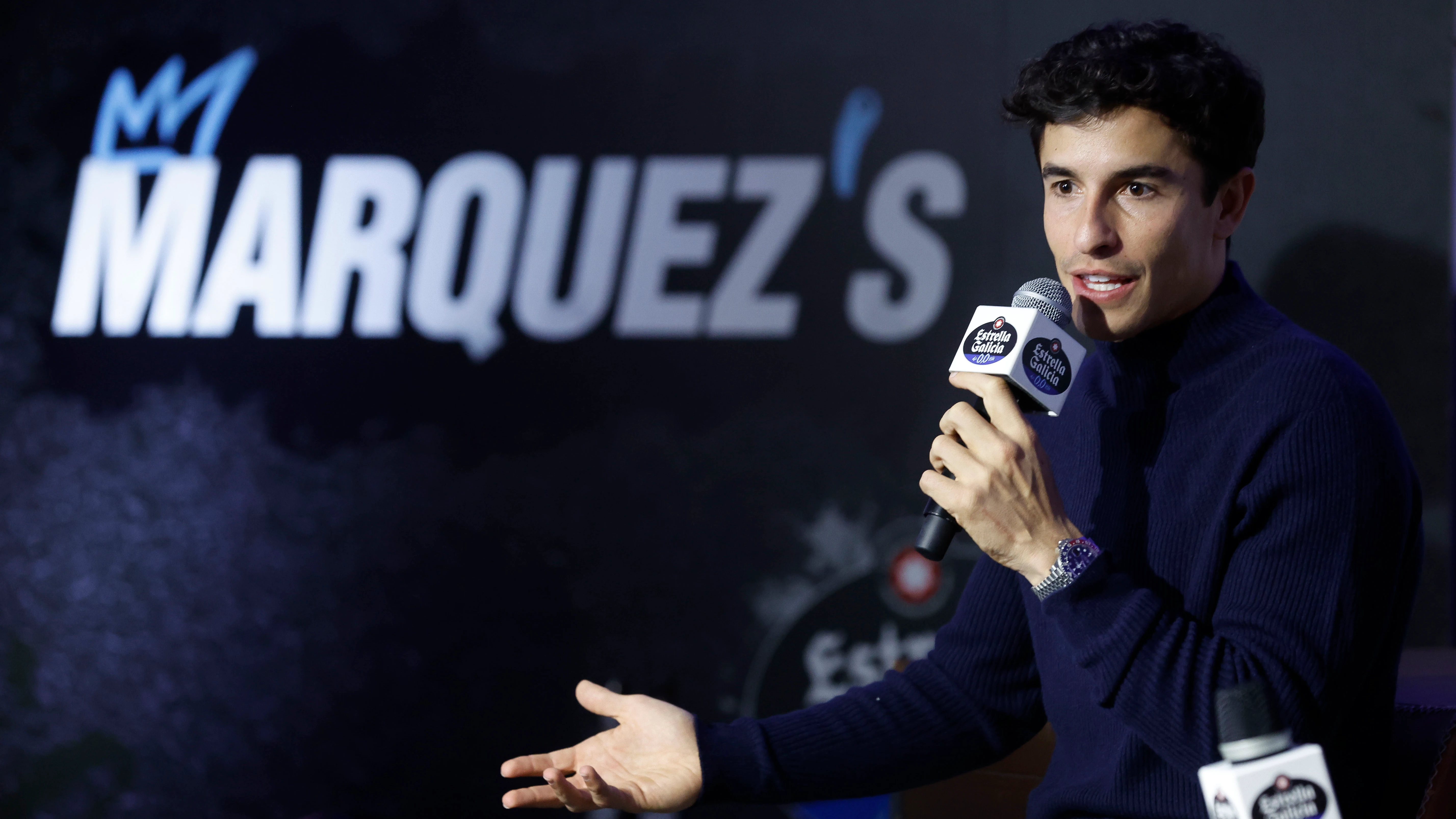 Marc M&aacute;rquez durante un acto promocional en Madrid