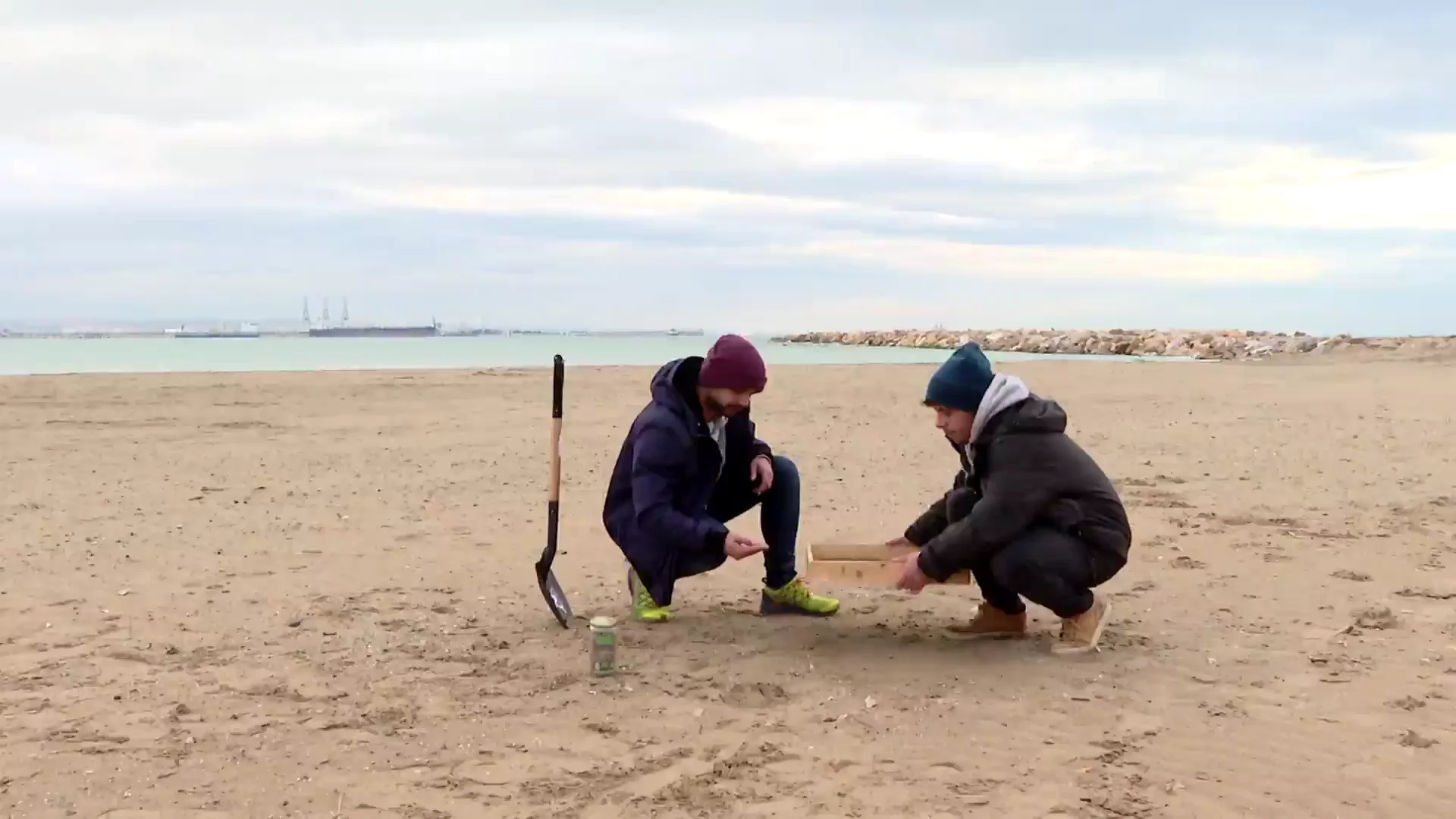 Una playa con pellets Una playa con pellets