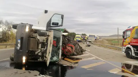 Imagen del accidente de tráfico en Murcia